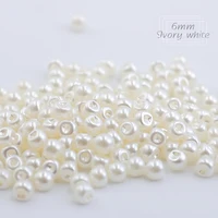 Hisenlee 6 Size Sewing Buttons Side Hole Round Plastic Pearl Buttons 6mm 8mm 9mm 10mm 12mm 14mm White/Ivory Accessories 100Pcs 1