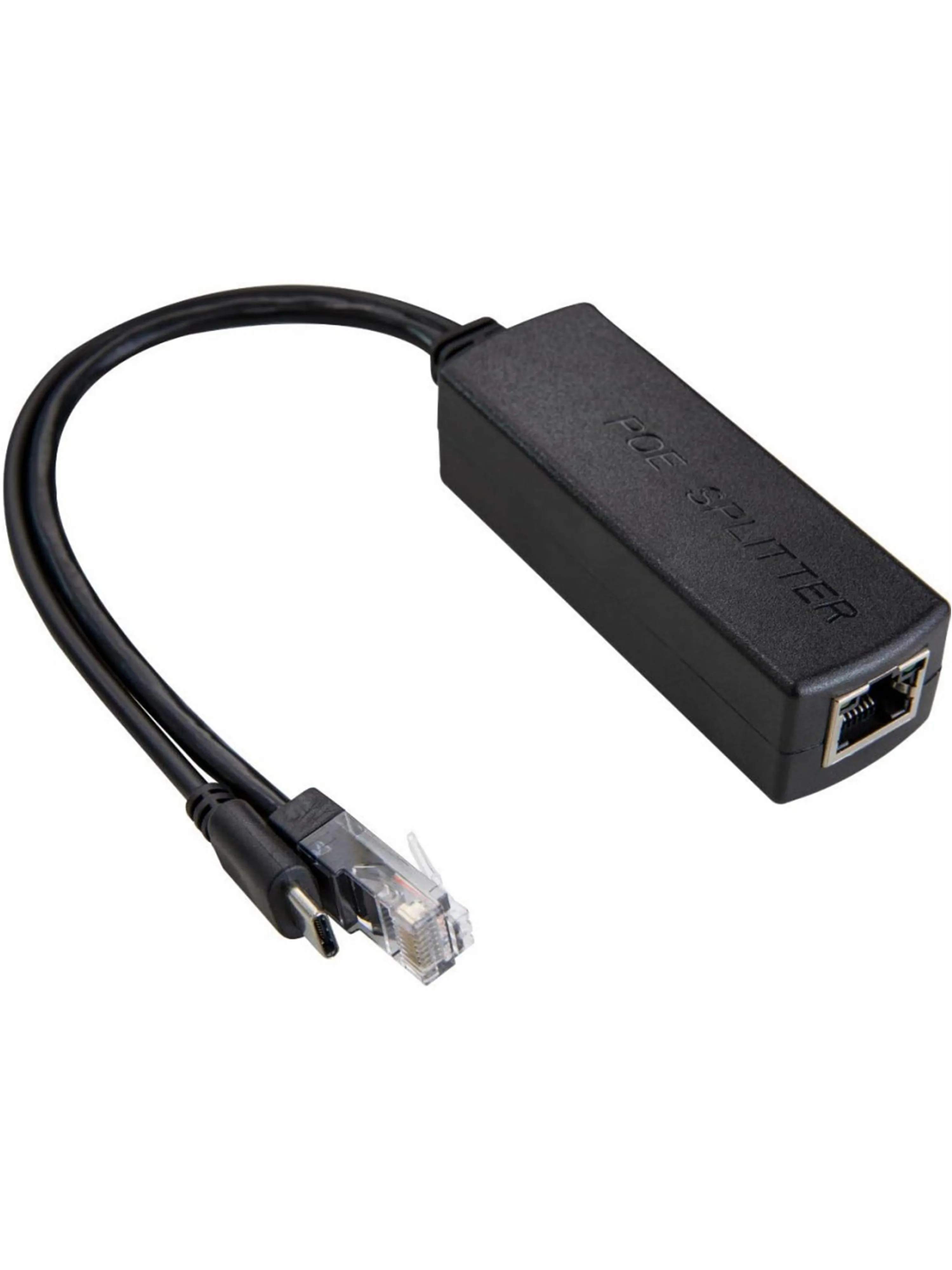 기가비트 타입 C PoE 스플리터 케이블 5V 3A 10/100/1000Mbps 타입 C 전원 공급 이더넷 스플리터 (RJ45 포트 및 타입 C 포트 포함)