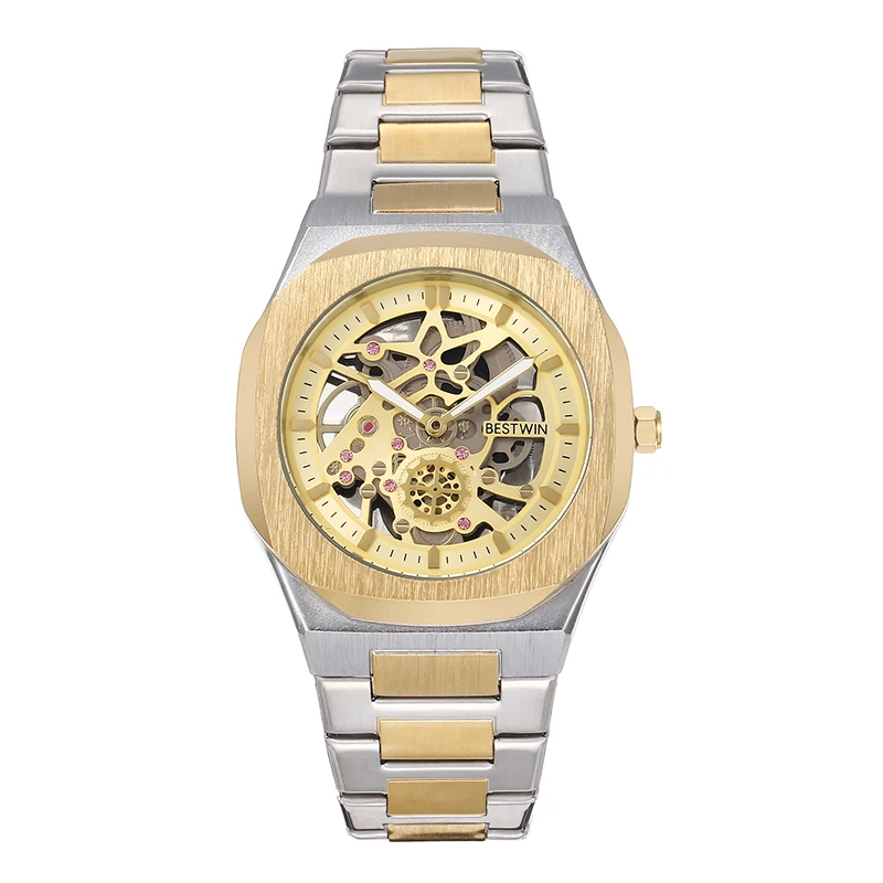 The New fashion Men Stainless Steel Circular The Gold Watch Luxury Quartz  The Clock Business and Leisure Students