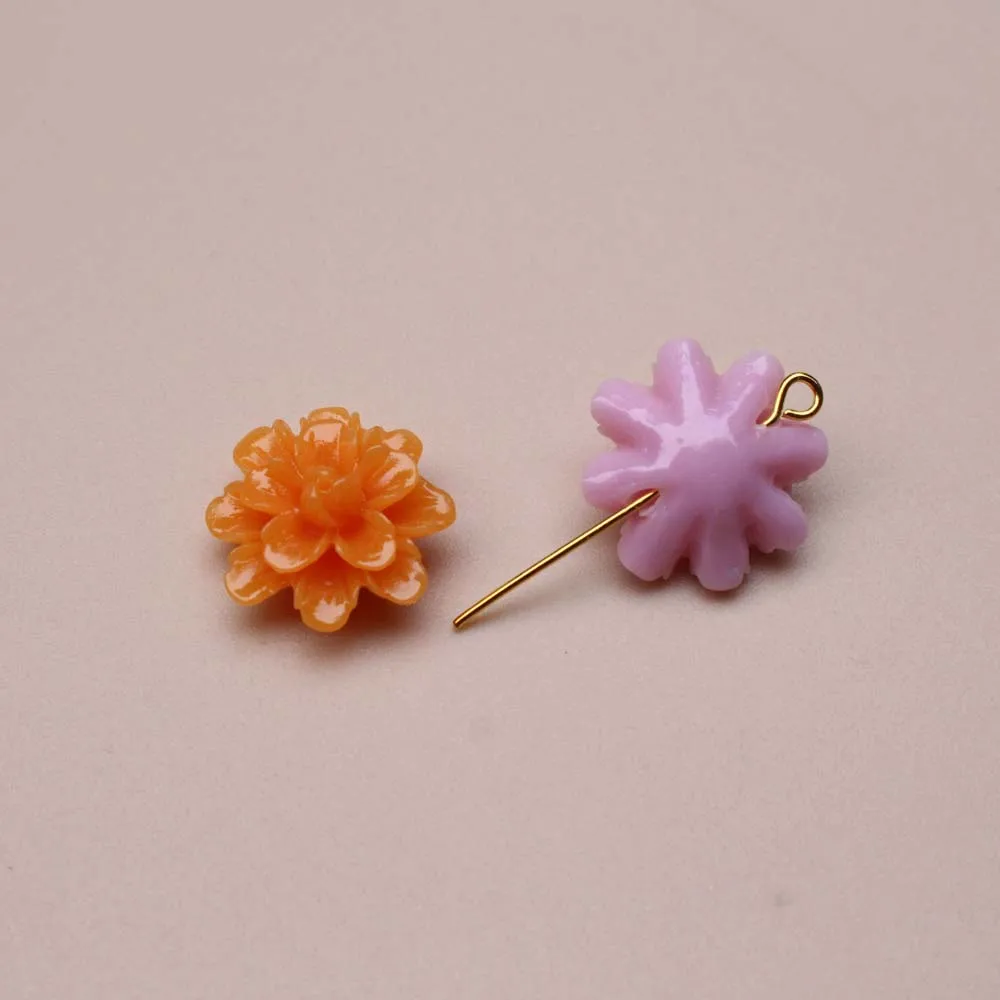 10Pcs 17mm 멀티 컬러 인공 산호 꽃 해바라기 비즈 보석 팔찌 목걸이 귀걸이에 대 한 느슨한 구슬 DIY 만들기