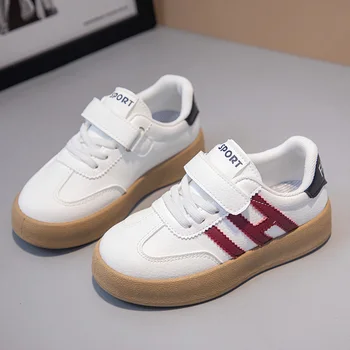 Children's Sneakers Kids Fashion Design White Non-slip Casual Shoes Boys Girls Hook Breathable Sneakers Toddler Outdoor Shoes