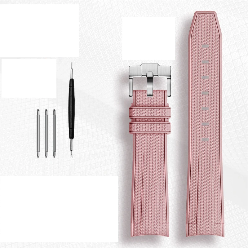 Durable Rubber Waterproof Sports Watch Strap with Curved End - 20mm