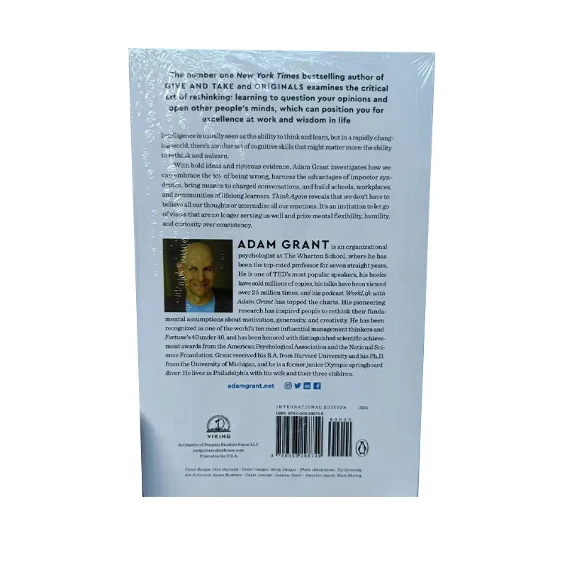 Think Again by Adam Grant: The Power of Open-Mindedness - #1 Bestselling Book