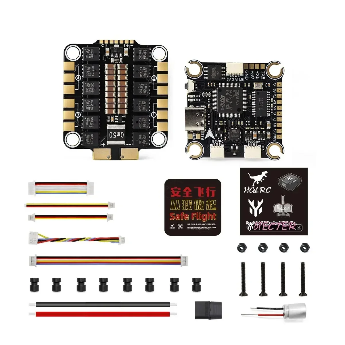 HGLRC SPECTER F460 STACK MPU6000 F405 Flight Controller BLHELI_S 60A 4in1 ESC 30X30mm 2-6S thumbnail 5