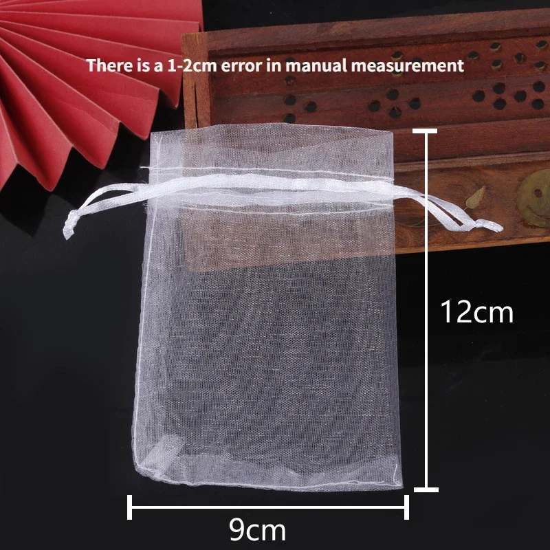 organza favor bags 25pcs Transparent Organza Favor Bags Packaging Pocket Jewelry Candy Drawstring Mesh Pouch Birthday Wedding Party Small Gift Bag
