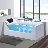 1700mm whirlpool Boubble Bathtub Acrylic Hydromassage Surfing SPA Colored LED Lamp Tub NS3026A 1