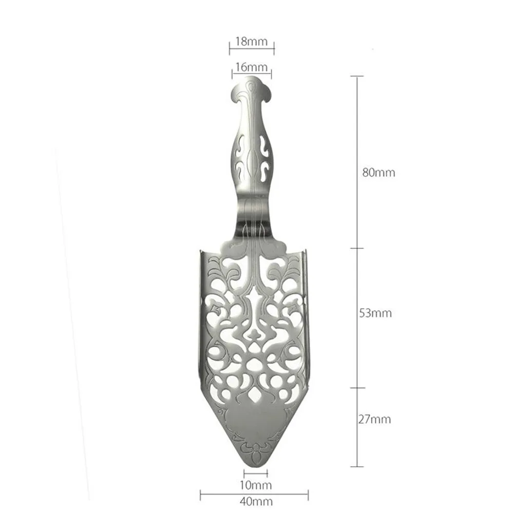 304 Stainless Steel Cocktail Bar Scoop Silvery Bitter Wormwood Spoon Hollowed Out Portable Exquisite for Absinthe Glasses
