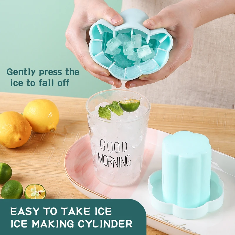 

Синяя цилиндрическая силиконовая форма для льда, 3D машина для льда, лоток для льда для декомпрессии, легко вынимающийся лоток для льда, льдогенератор