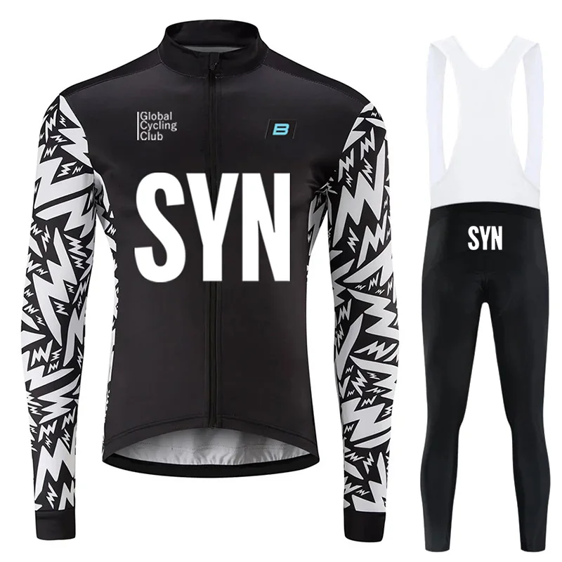 SYN BIEHLER-Long Sleeve Cycling Jersey Set, Road Bike Uniform, Bicycle Clothing, MTB Clothing, Autumn 4
