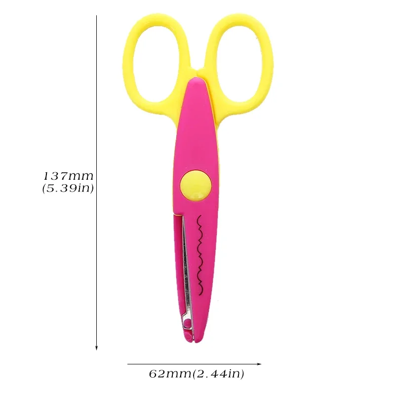 Mr.paper 6 Styles Simple Lace Scissors Wavy Pattern Small Round Head Children's Special Student Art Tool Stationery Scissor images - 6