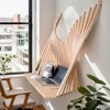 Folding Desk Fashionable Invisible Computer Table Solid Wood Creative Hanging Wall Folding Table Foldable Computer Desk 5