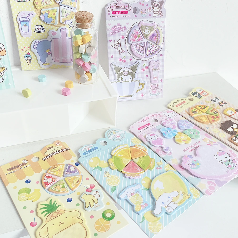 105 blätter Kawaii cartoon tiere Sticky Notes Memo Pad Tagebuch Stationäre Flakes Sammelalbum Dekorative Nette Cartoon N Mal Klebrigen – Detail 2