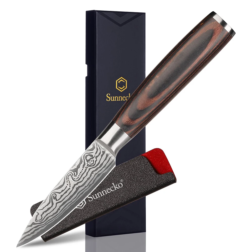 Нож для фруктов Sunnecko, из высокоуглеродистой нержавеющей стали, 3,5/89 мм