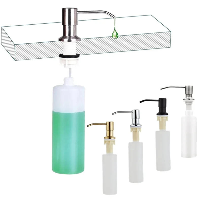 350ml Stainless Steel Sink Soap Dispenser Liquid Soap Bottle Manually Pressing Lotion Dispenser Kitchen Accessories Funnel soap dispenser soap pump