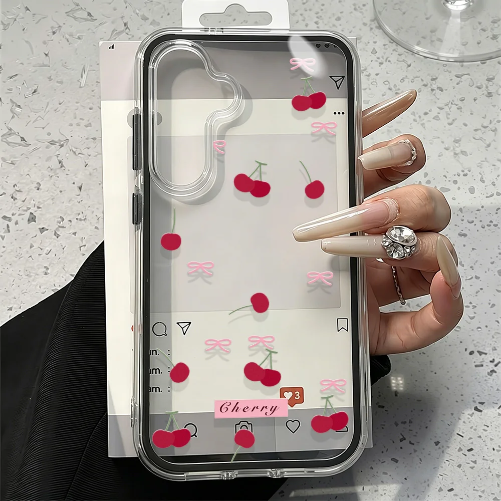 Pink Bow Shockproof Soft Phone Case - 2 in 1 Design