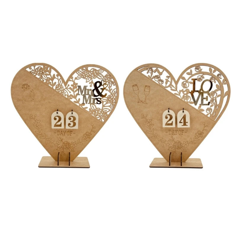 

Новинка 2023 года, 1 набор, Свадебный календарь с обратным отсчетом, настольный декоративный знак, товары для фестиваля праздничное фоновое оформление для вечеринки