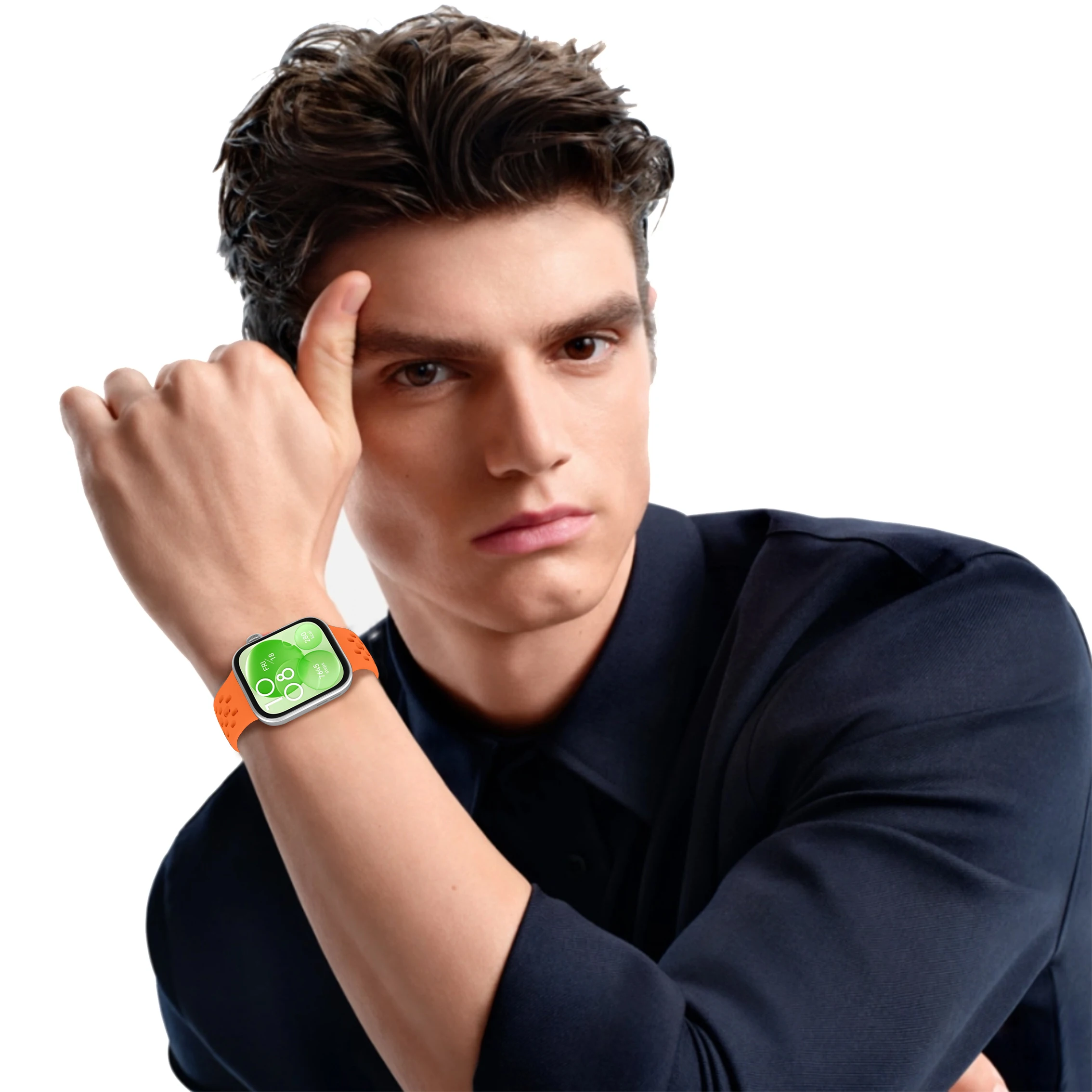 Breathable Mesh Silicone Watch Strap with Reserve Buckle