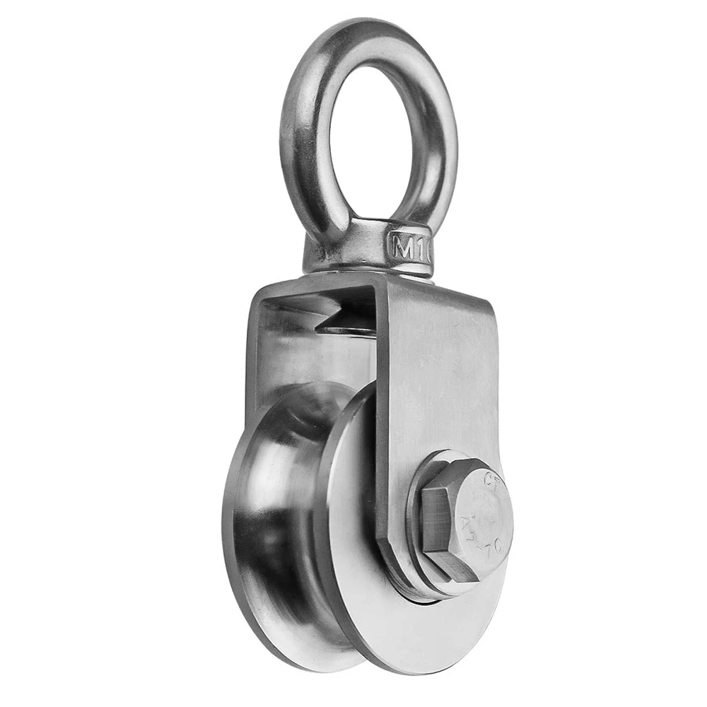 U Type Swivel Pulleys 304 Stainless Steel Duplex Bearing Super-Silent Detachable 360 Degree Rotation Heavy Duty Traction Wheel u type swivel pulleys