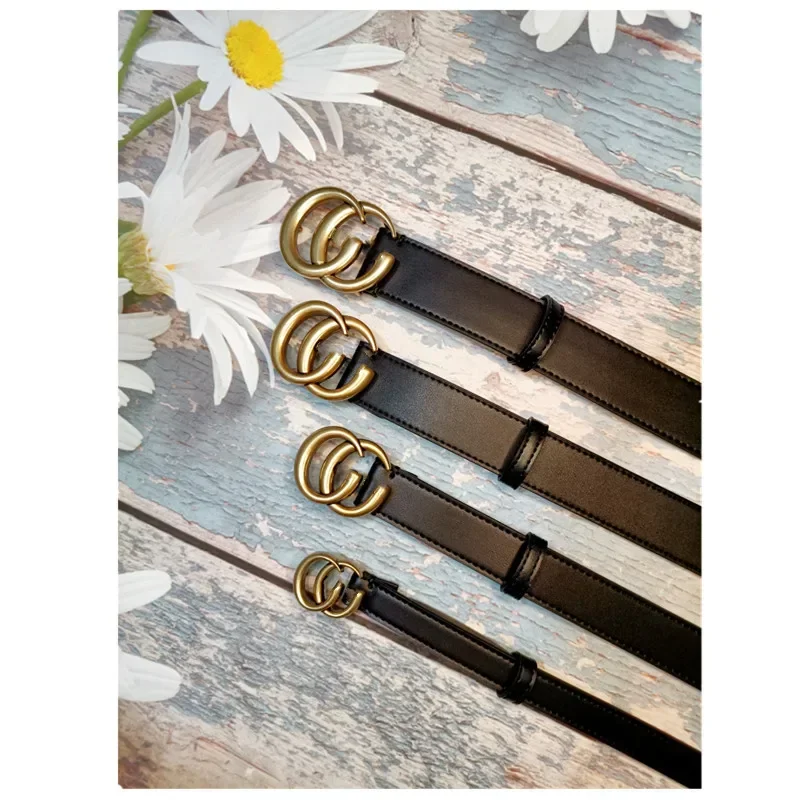 

2024 New Luxury Brand Cowhide Women's Belt Double CC Women's Belt Simple Fashion Business Buckle CD Men's Cowhide Belt