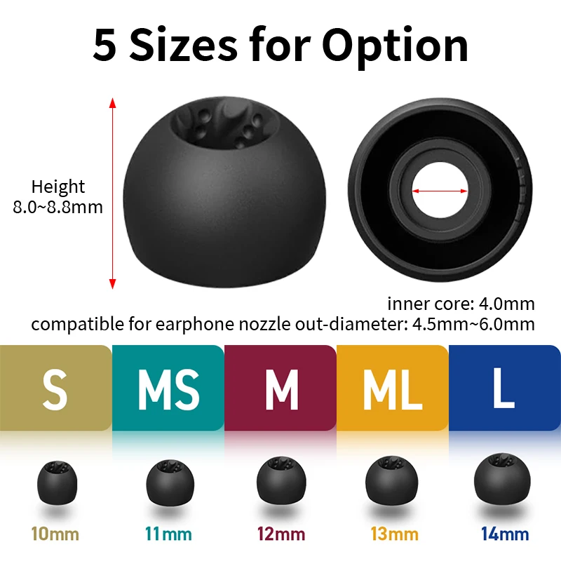 Premium Silicone Spiral Dot Eartips for Earphones and Headphones