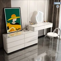 Ensemble de Table de maquillage moderne, ensemble de meubles de chambre à coucher, coiffeuse avec miroir et tiroirs 2