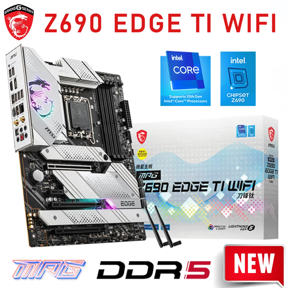 

MSI MPG Z690 EDGE TI WIFI Z690 Motherboard DDR5 Support Intel 12th-Gen Processor LGA 1700 Desktop M.2 128GB PCI-E 4.0 i5 i7 i9