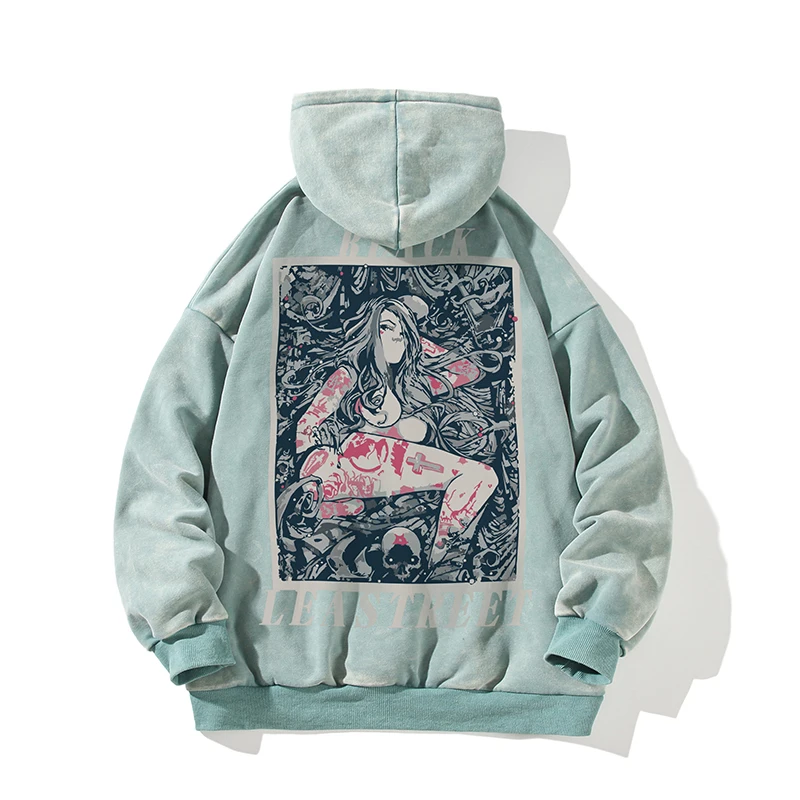 Men's Suede Velvet Hooded Plush Winter Loose Couple Hoodie Hip Hop