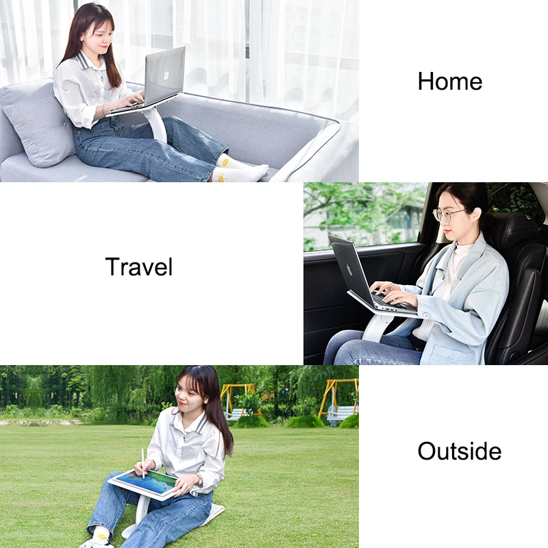 2 in 1 Multifunctional Notebook Bookshelf Computer Desk Bed Car Mini Desk Adjustable and Detachable lap desk bed table