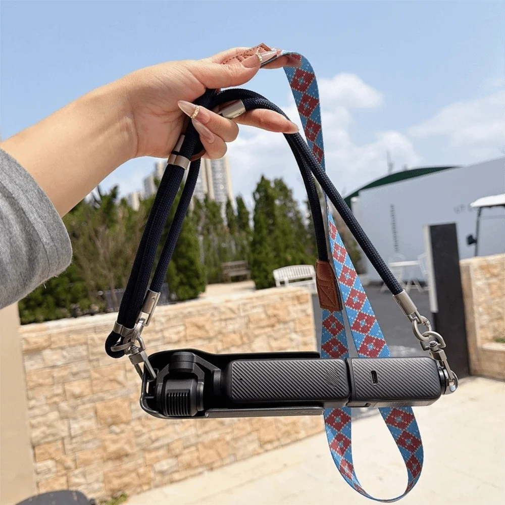 3-in-1 멀티 웨어 카메라 숄더 스트랩 길이 조절 가능 낙하 방지 안전 잠금 크로스바디 랜야드 (DJI 오즈모 포켓3용)