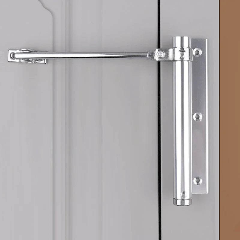 Adjustable Door Automatic Closer Aluminum Alloy Spring Silver Tone Intensity, Suitable For Fire 40 kg