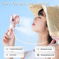 Ventilateur humidificateur Portable Mini ventilateur de brume d'eau USB Rechargeable Mini ventilateur portatif avec humidificateur petit ventilateur à main de poche 3