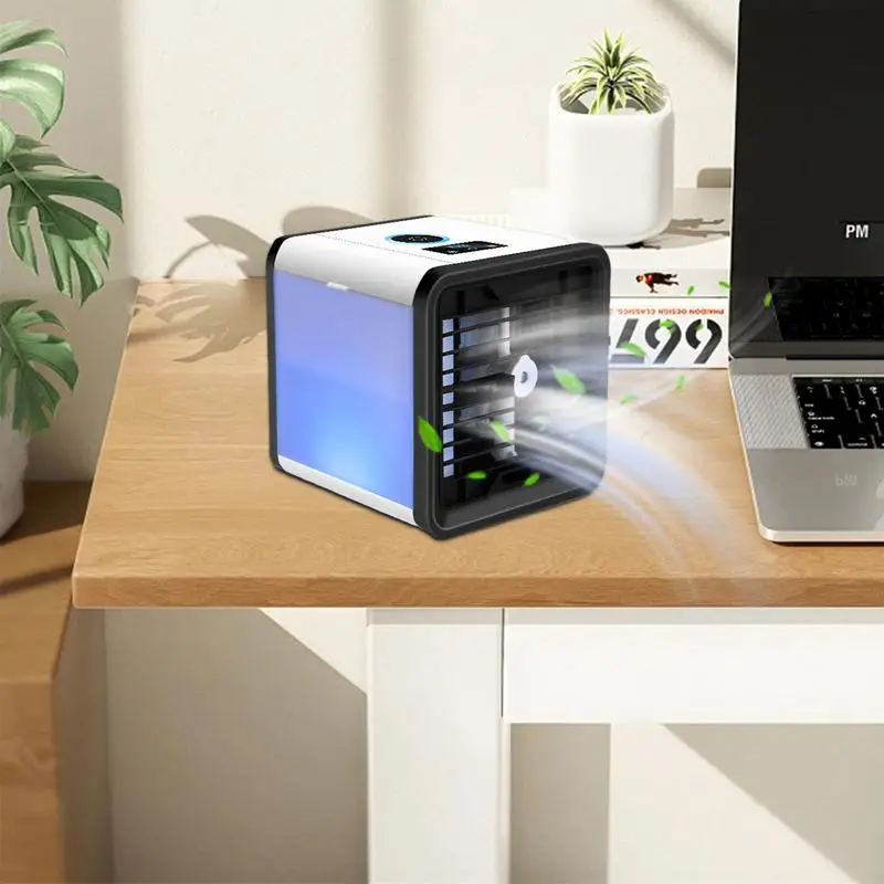 

Portable Air Conditioner Personal Cordless Mini Air Cooler Personal Mini Desktop Cooling Fan with 3 Wind Speeds For Desktop