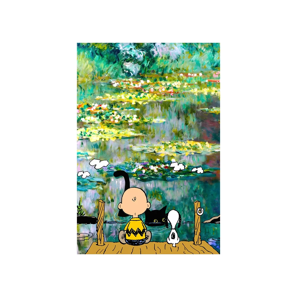 thumbnail image 1 of Póster de Charlie Brown, Snoopy y Peanuts, pintura en lienzo con dibujos animados para pared, imagen de paisaje, decoración del hogar para sala de estar, 1 of 5