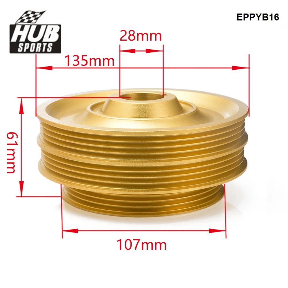 HUB sports Light Weight Aluminun Crank Pulley EPPYB16 For Honda Civic Integra CRX Del Sol B16 B18 B20