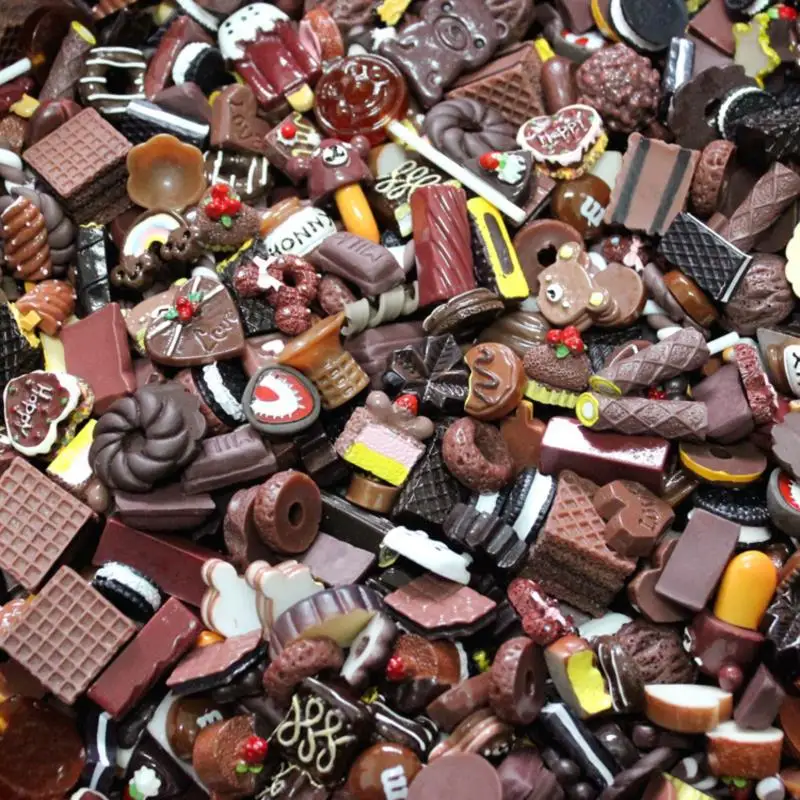 Kawaii Chocolate Cookies Miniature Doll house Kitchen Decoration Bakery For Children Kids Pretend Play Toys