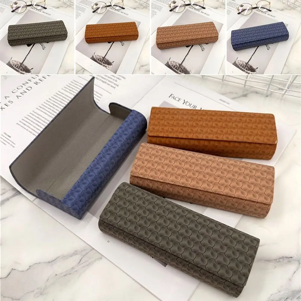 

Eyewear Protection Glasses Box Portable Leather Reading Eyeglasses Glasses Case Anti-press Hard Shell Eyewear Case Men