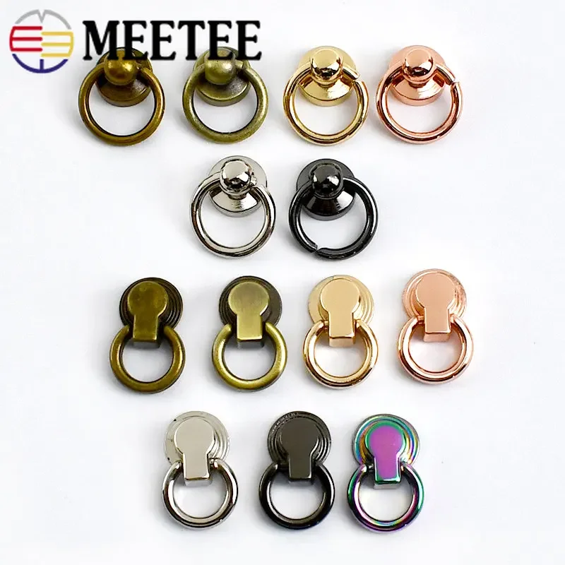 Meetee 금속 가방 리벳 네일 버클 회전 나사 스터드 버튼 핸드백 체인 행거 가죽 공예 액세서리, 10mm, 5 개, 10 개, 20 개