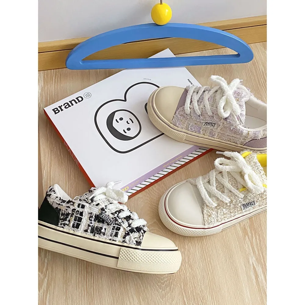 2024 Spring Instagram Trendy Women Canvas Shoes Comfortable/Breathable Women Sports Shoes Fashion Checkered Women Shoes 24-176