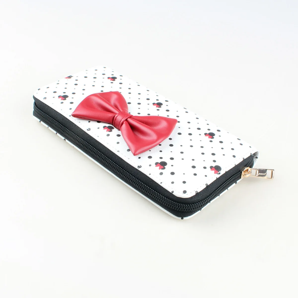 Cute bow zipper women's wallet, high-quality fashionable personalized card bag and coin purse