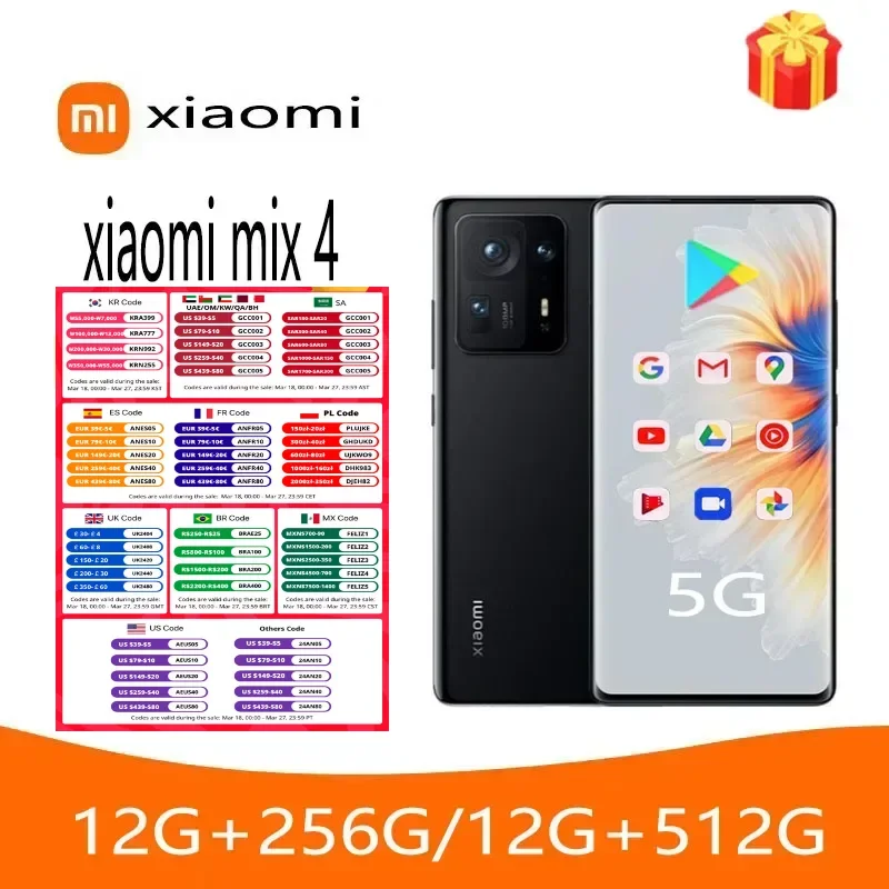 Wireless (Wireless Reverse)Xiaomi Mix 4 Zoom 8 + 256 120W Wireless50W Qualcomm Snapdragon 888Plus Miui12.5 Schermo Curvo