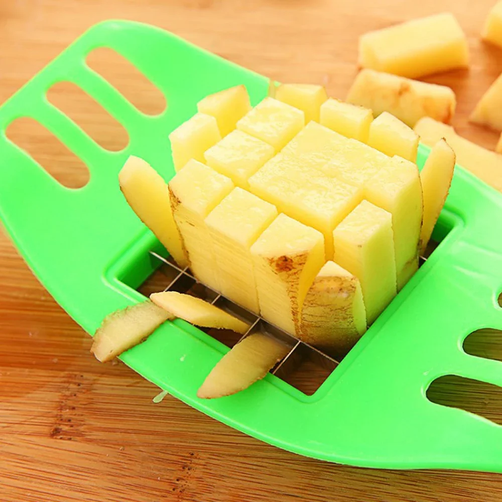 Description Picture 3 of item1Pc Home Vegetable Slicer Cutter Chopper Chips Making Tool Egg Cuter Potato Cutting Fries Making Tool Kitchen Accessorie Gadgets