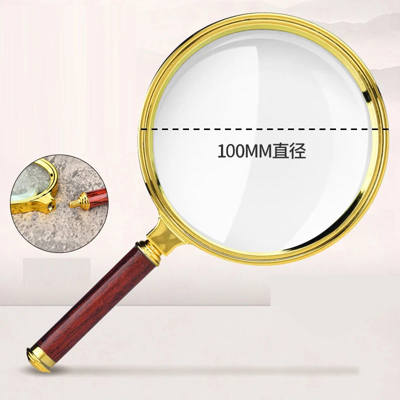 Handheld Magnifying Glass 10X 60/70/80/90/100mm Lens For Science Seniors Reading Inspection Map Magnifier Loupe magnifying glass reading magnifier