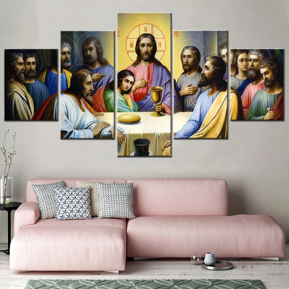 

5 piece diamond painting cross stitch Jesus' Last Supper pictures 5D DIY diamond painting Mosaic modern home decor WE2153