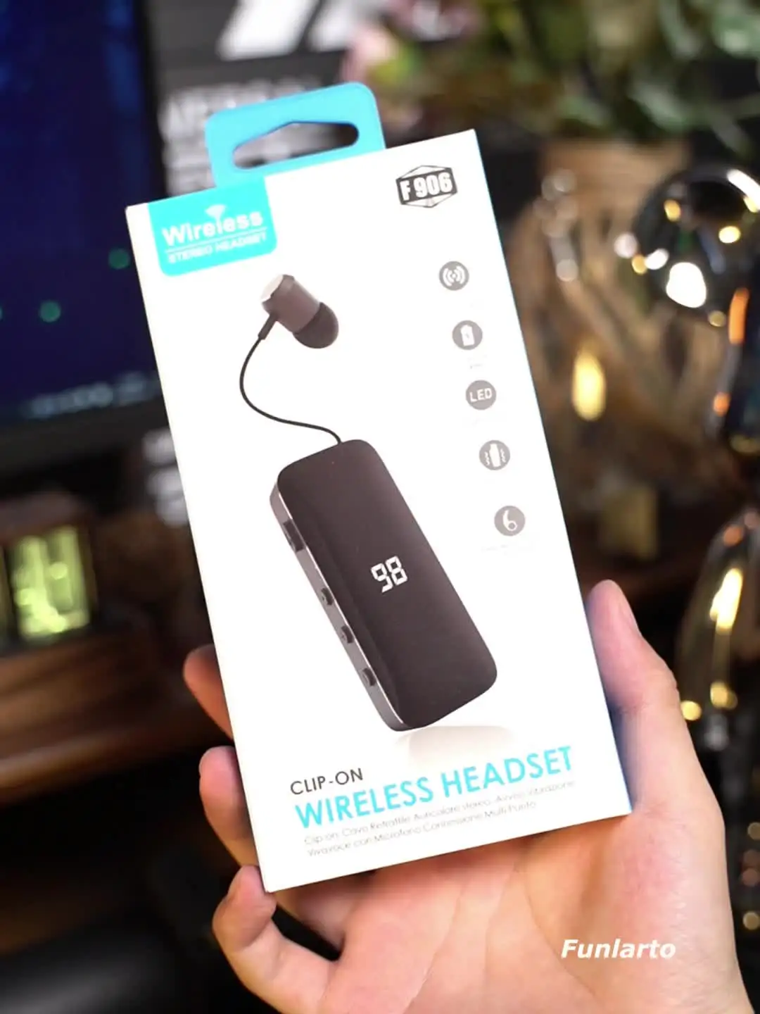 Retractable Wireless Headset Bluetooth V5.2 Earphone With Clip - View #5