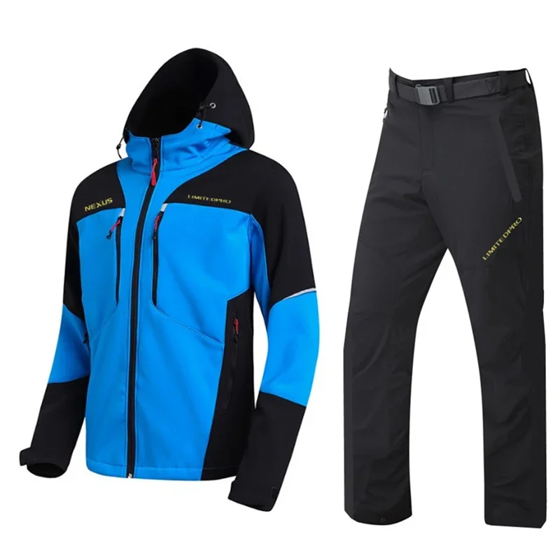 

Thickened Fishing Jacket and Pants Set for Men, Waterproof Sea Fishing Clothes, Warm Velvet Suits, Autumn and Winter