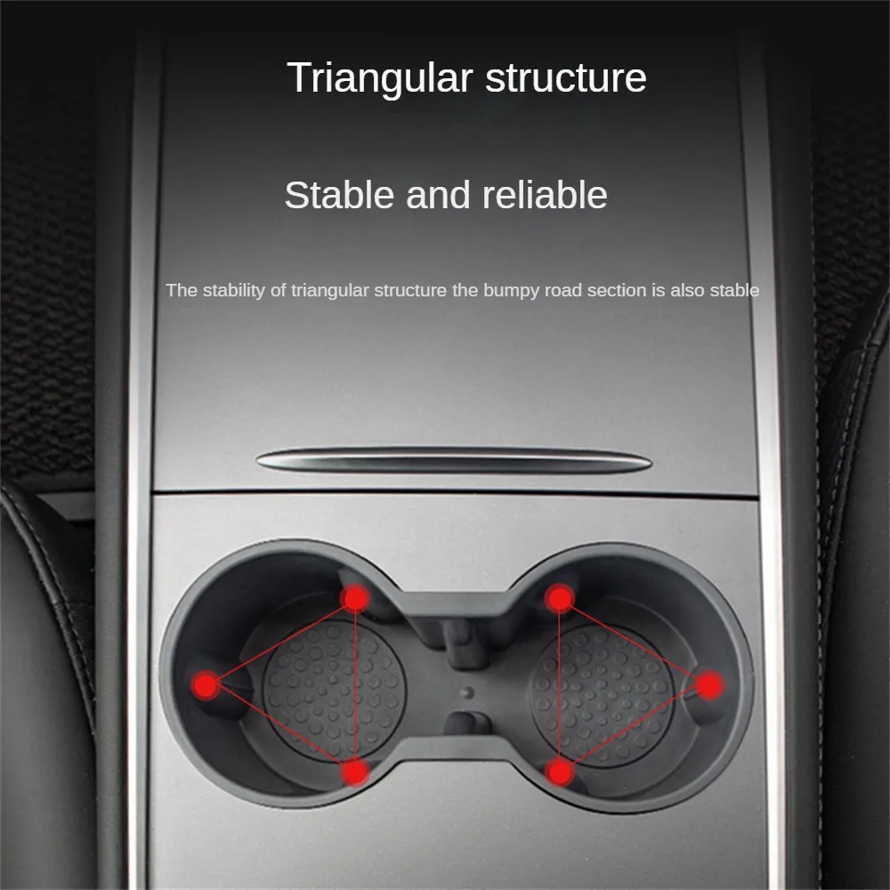 

Держатель для стакана воды, аксессуары, водонепроницаемый держатель для стакана, коробка для хранения, пластиковая вставка, держатель с двойным отверстием для Tesla Model3/Y