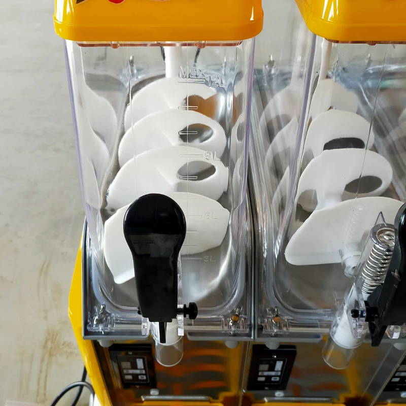Commercial Frozen Drink Slush Machine 2 X15L Smoothie Slushy Maker 2 Cylinder Snow Melting Tank Ice-Cool Juice Dispenser