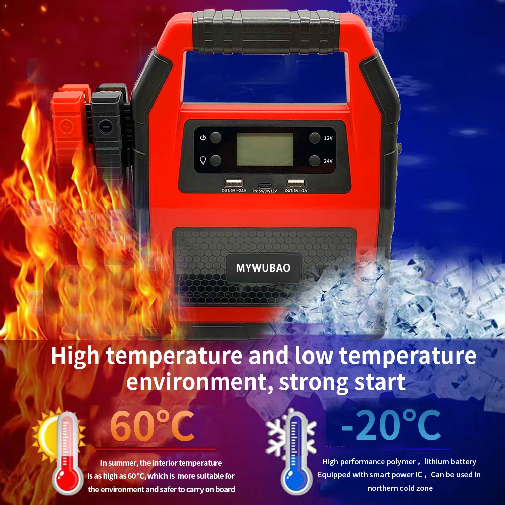 6000A Jump Starter Power Bank Car Booster Battery Portable Charger motorcycle Auto Starting Device Emergency 12V 24V 46800mah