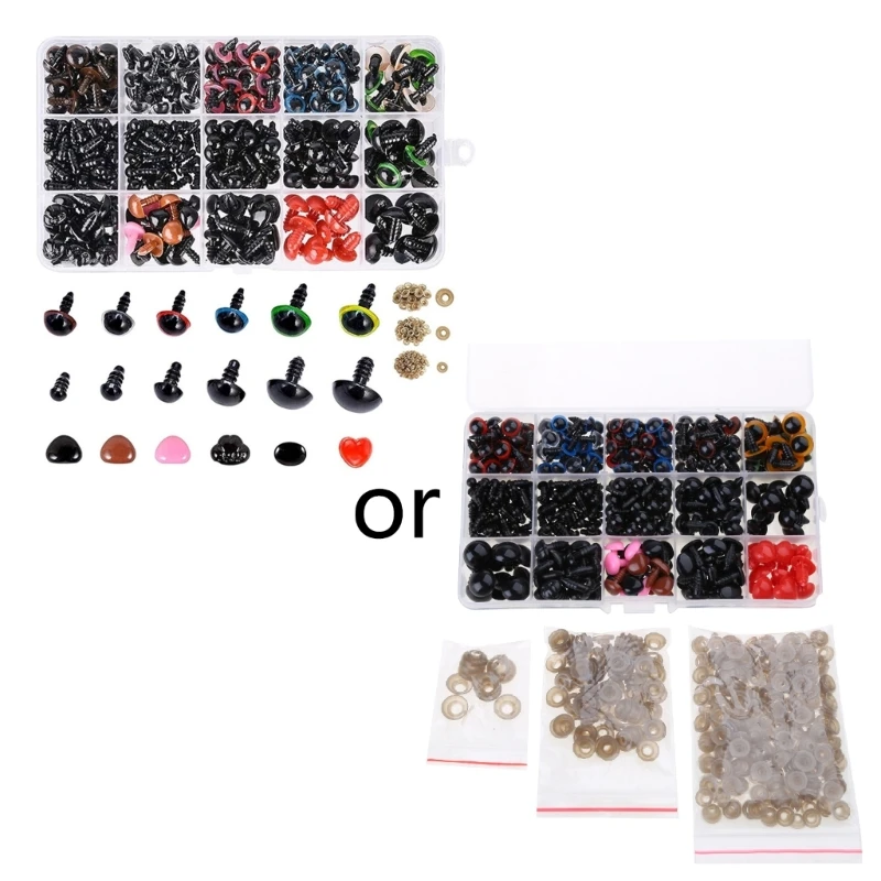 

Безопасные глаза и носы, пластиковые вязанные крючком глаза с шайбами ​​для поделок своими руками