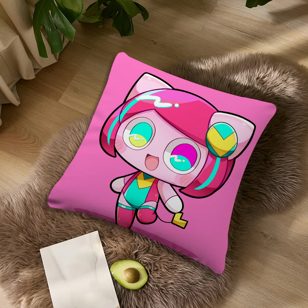 Kawaii Music-Themed Decorative Pillow Case